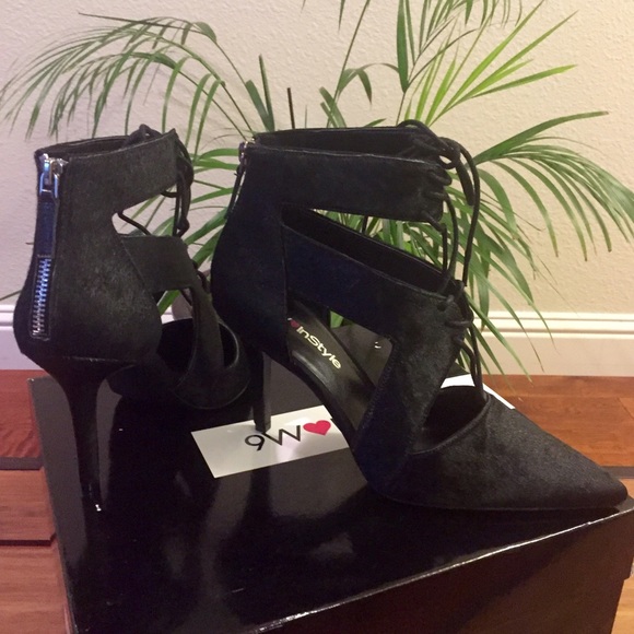 Nine West Shoes - Nine West Leather & Calf Hair Heels