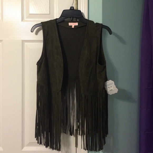 Green suede cropped vest