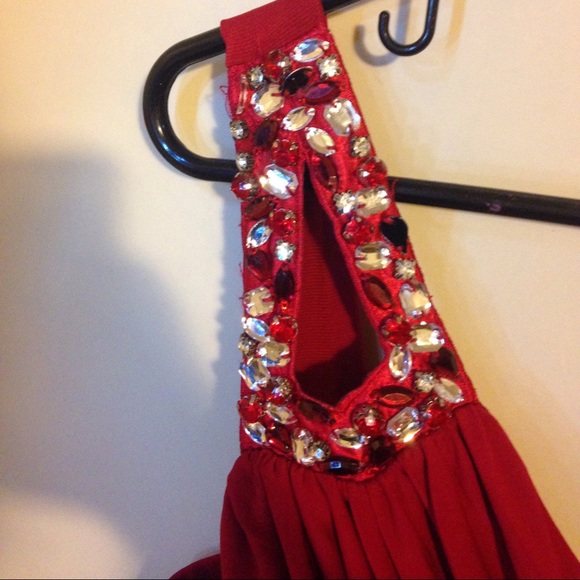 Over the shoulder mini dress