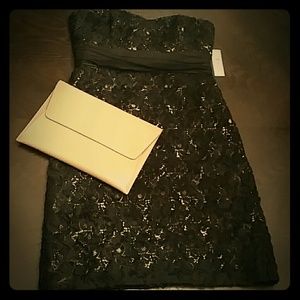 Badgley Mischka black and nude dress