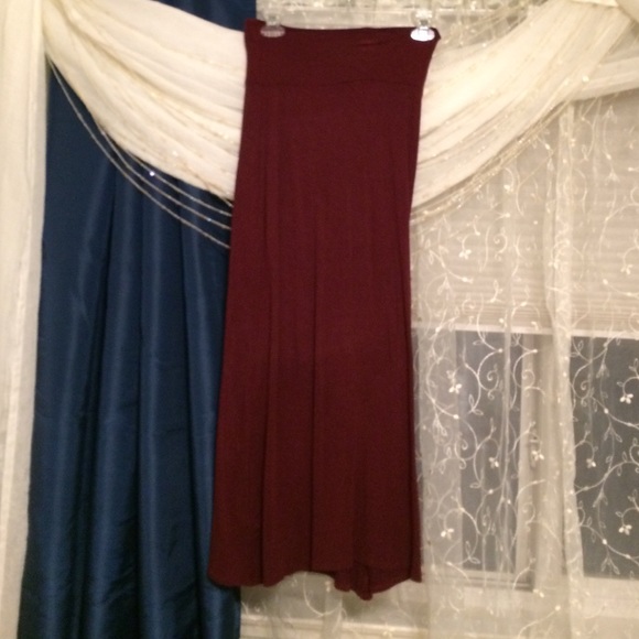 Maroon maxi skirt