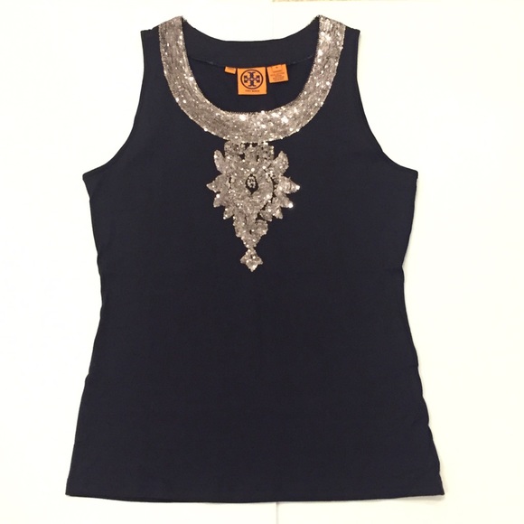 Tory Burch Tops - Tory Burch Sequin Detailed Tank