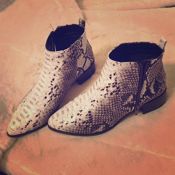 ASOS Snake Print Ankle Boots