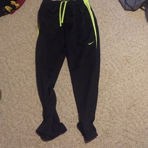 Neon Green Fleece Therma-Fit Nike Sweatpants