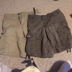 2 pairs Aeropostale Khaki shorts