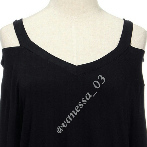 Gray Off Shoulder V Neck Top - Picture 4 of 4