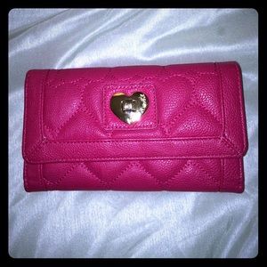 Betsey Johnson Quilted Pink Hearts Wallet