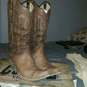 Brown woven Corral Cowboy boots