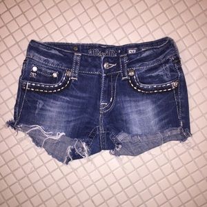 Miss Me Rhinestone Jean Shorts