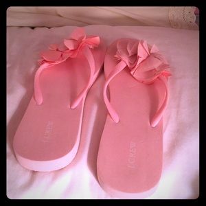 J. Crew flip flops in pale pink