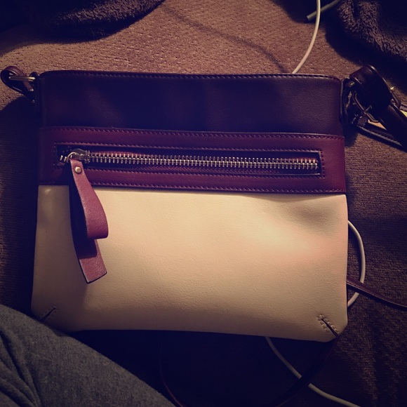ALDO maroon/burgundy and cream crossbody