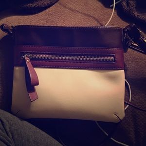 ALDO maroon/burgundy and cream crossbody