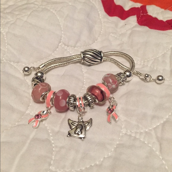 Breast Cancer support charm bracelet
