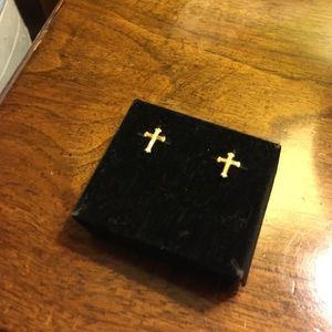 Gold Cross Earrings
