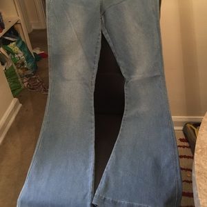 Bell bottom light blue jeans
