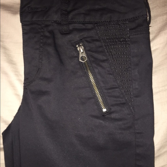 Black jeans with zipper styling