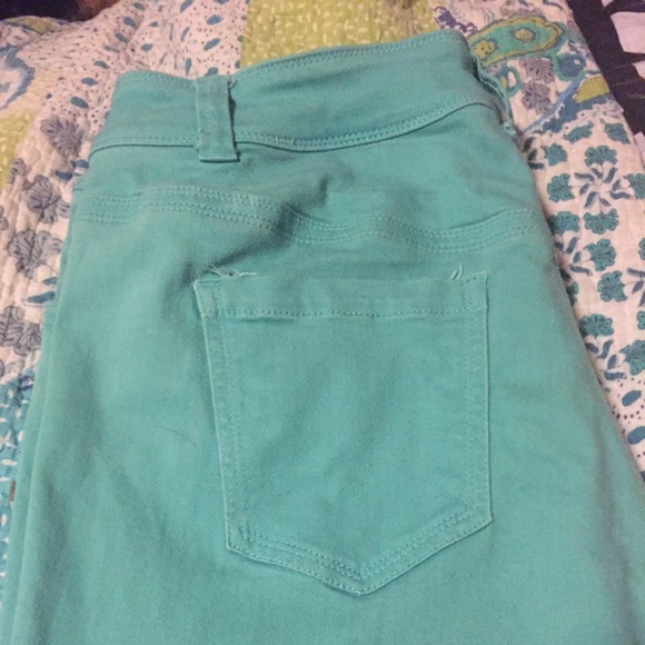 Teal skinny jeans