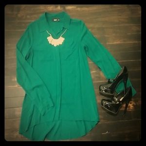 Emerald Green Silky Buttondown