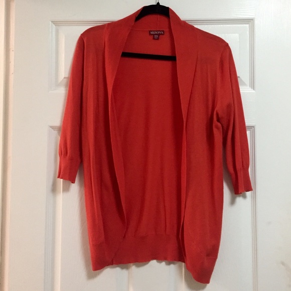 Orange Cardigan, Size Medium