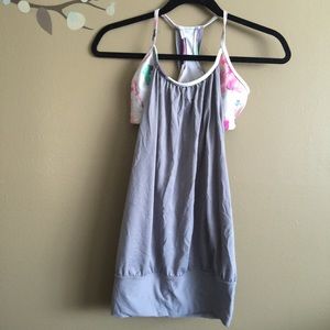 Lululemon gray tank top with lock-tight bra combo