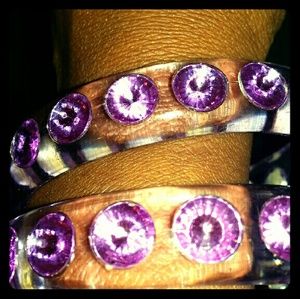 Clear and purple bangles
