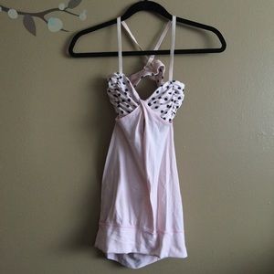 Lululemon baby pink polka dot tank top