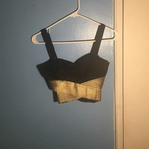Black and Gold Bustier Top