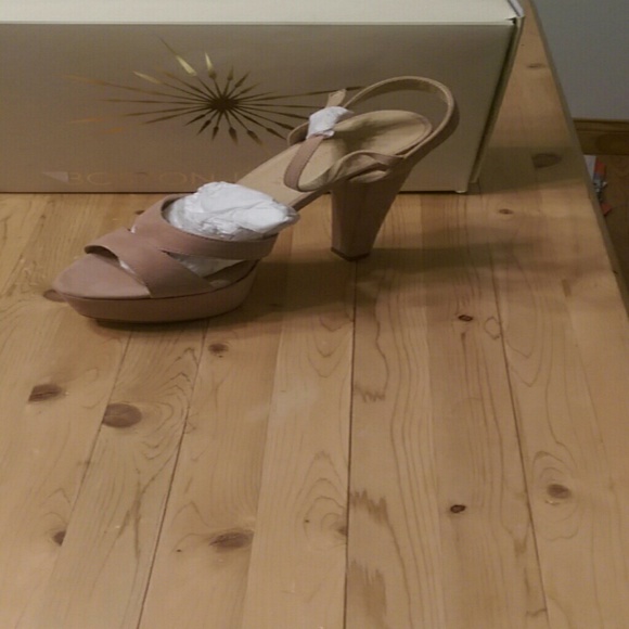 Boston proper suede nude heels
