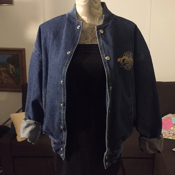 Denim bomber style jacket