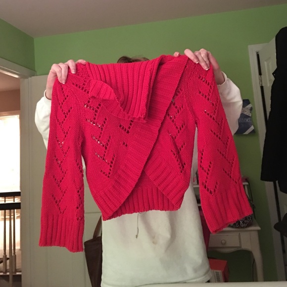 Red cropped sweater