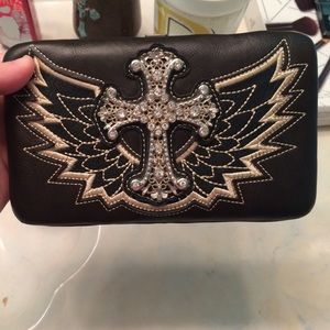 Brown bling wallet