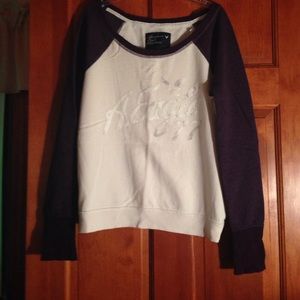 White and plum crew sweatshirt