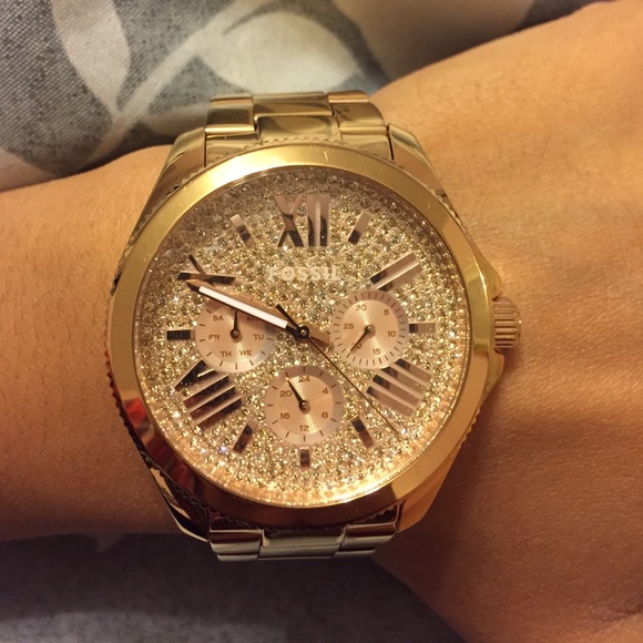 Rhinestone Fossil Watch