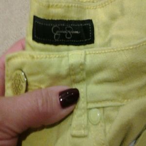 Yellow Jessica Simpson skinny jeans