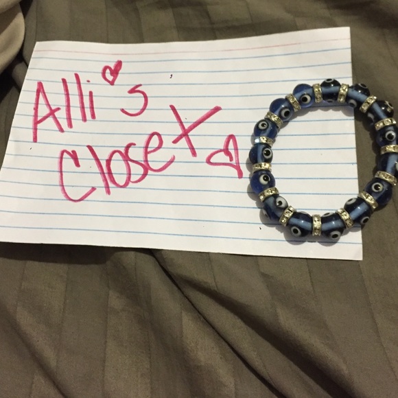 Cubic zirconia evil eye bracelet