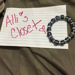 Cubic zirconia evil eye bracelet