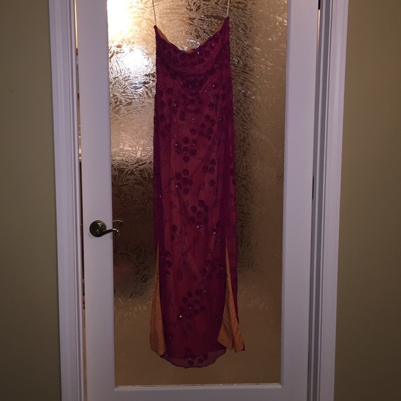 Long strapless formal gown