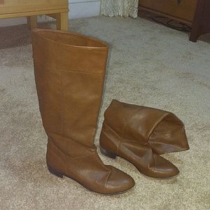 Calf high brown boots