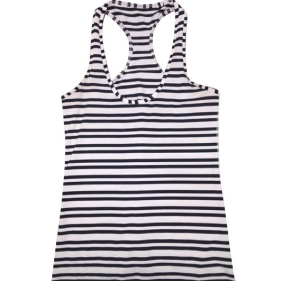 Lululemon Black White Stripe Cool Racerback
