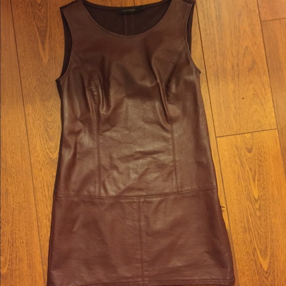 Burgundy leather dress