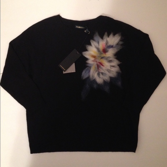 Anthropologie Troubadour  Felted Floral Pullover