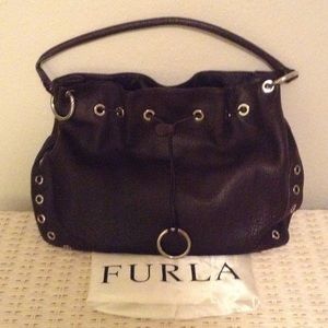 Furla brown leather shoulder bag