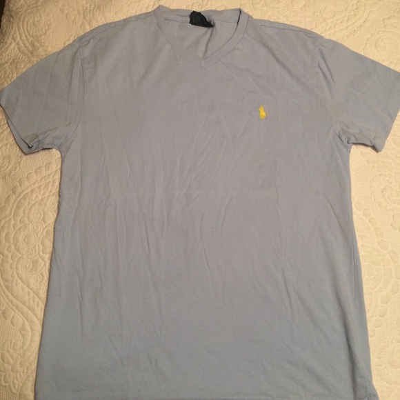 Men's blue polo vneck