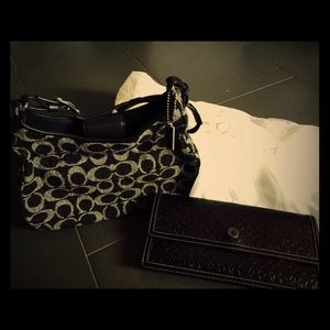 Coach Shoulder Bag and Matching Monogram Wallet