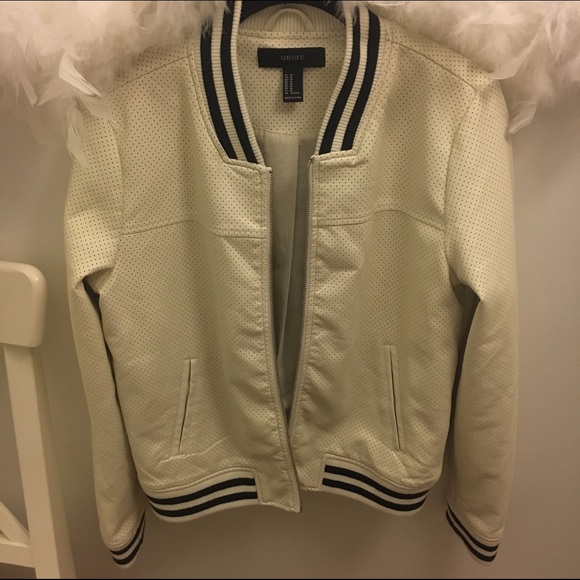 white leather jacket