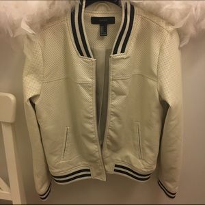 white leather jacket