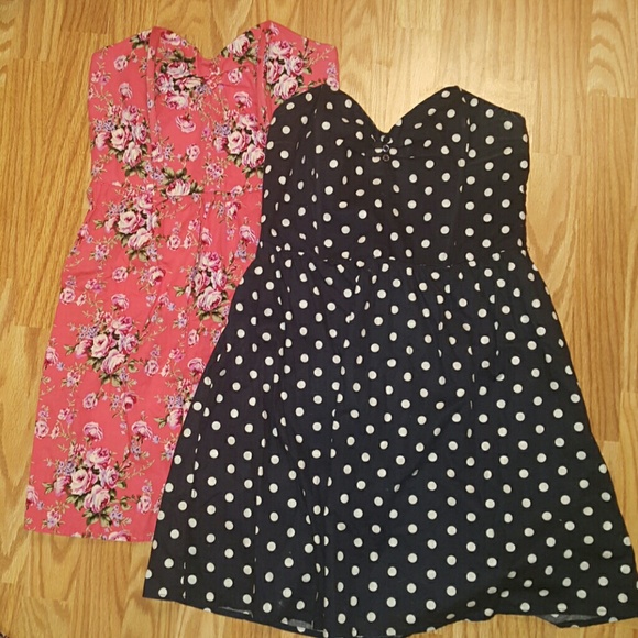 Two flirty strapless dresses