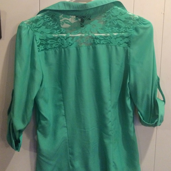 Green Button Down - Picture 2 of 3