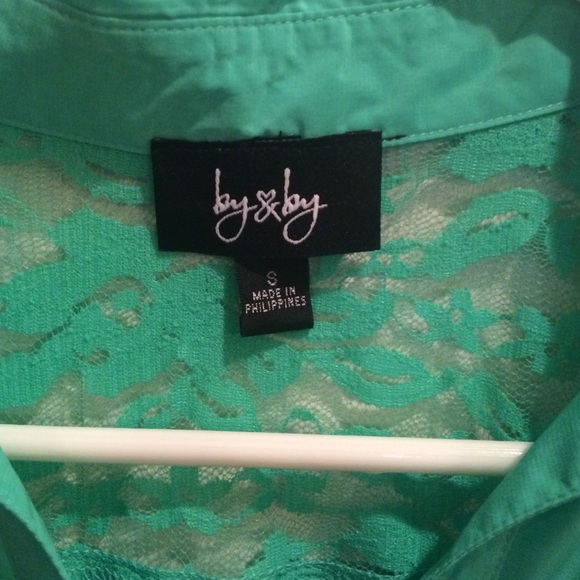 Green Button Down - Picture 3 of 3