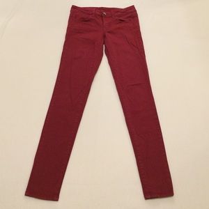 Dark Red Skinny Jeggings